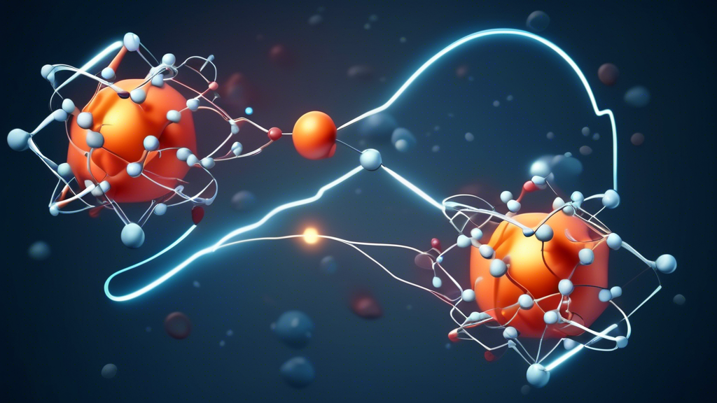 **An illustration of electrons being exchanged between atoms or molecules to depict a redox reaction.**